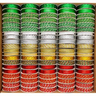 XMAS CORD BOX TRADITIONAL 100 ROLL MIX