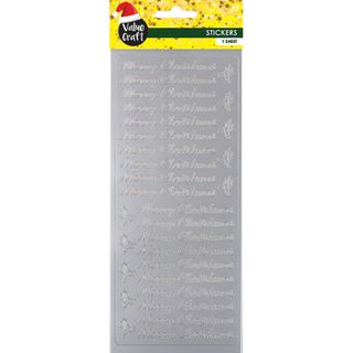 XMAS PEEL STICKERS TEXT-HOLLY SILVER 1SH