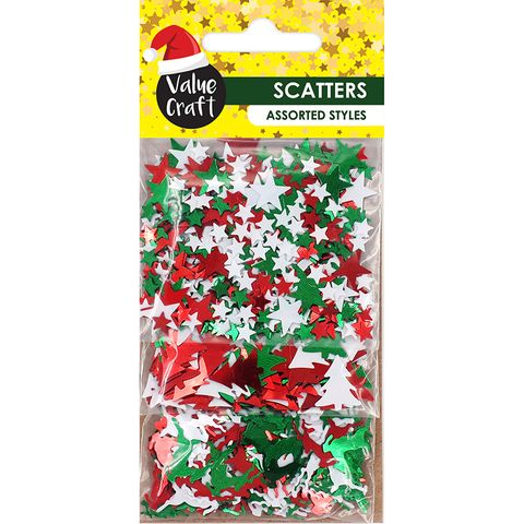 XMAS SCAT STAR-TREE DEER RD-GRN-WHT 21G