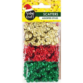 XMAS SEQUINS 6MM CUP GOLD RD GREEN 21G