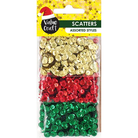 XMAS SEQUINS 6MM CUP GOLD RD GREEN 21G
