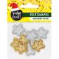 XMAS FELT GLITTER SHAPES MINI STARS 8PCS