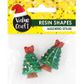 XMAS MINI RESIN CHRISTMAS TREES 2PCS