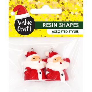 XMAS MINI RESIN WAVING SANTA 2PCS
