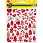 XMAS GLITTER STICKER TRADITIONAL RED 1SH