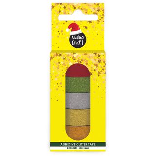 XMAS GLITTER FOIL TAPE 10M 5PCS