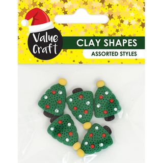 XMAS MINI POLYMER CLAY TREES 5PCS