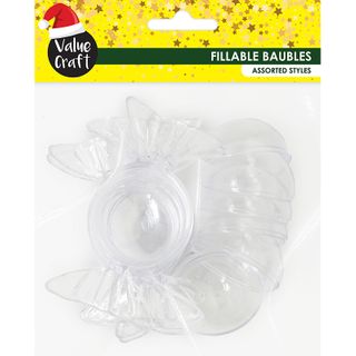 XMAS FILLABLE BAUBLES CANDY 6PCS