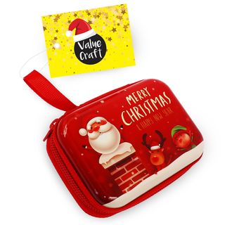 XMAS METAL RECTANGULAR CASE W ZIP 1PC