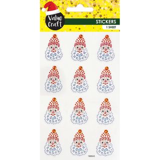 XMAS CRYSTAL STICKERS SANTA 1SH