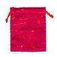Xmas Bag Velvet 10X12.5Cm Red Stars 2Pc