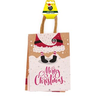 XMAS PAPER BAGS 21x15CM ASSORTED 3PCS