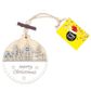 Xmas Wood Ornament Bauble Silver 1Pc
