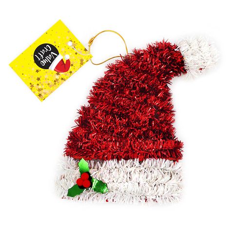 XMAS GIANT TINSEL ORNAMENT HAT 1PC