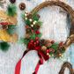 XMAS WOOD 24CM ROUND WREATH 1PC