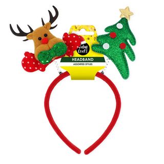 Xmas Spring Headband Tree Reindeer 1Pc