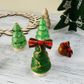 XMAS MINI DECORATIVE FABRIC BOWS 10PCS