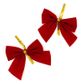XMAS RED VELVET TWIST TIE BOWS 10PCS