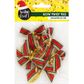 XMAS METALLIC TWIST TIE BOWS W BELLS 6PC