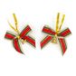 XMAS METALLIC TWIST TIE BOWS W BELLS 6PC