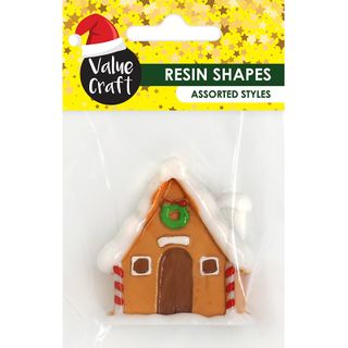 XMAS MINI RESIN GINGERBREAD HOUSE 1PC