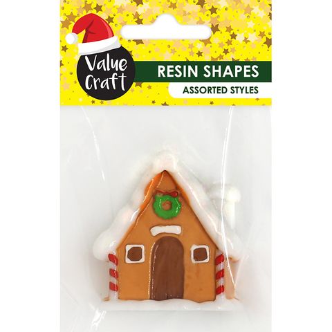 XMAS MINI RESIN GINGERBREAD HOUSE 1PC