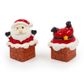 XMAS MINI RESIN SANTA IN CHIMNEY 2PCS