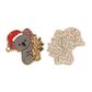 XMAS ACRYLIC CHARMS KOALA SANTA HAT 4PC