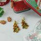 XMAS ACRYLIC CHARMS WOOD STAR TREE 4PC