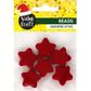 XMAS VELVET 23MM STAR BEADS RED 6PCS