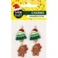 XMAS CLAY CHARMS TREE GINGERBREAD 4PC
