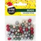 XMAS PEARL 8MM BEAD MIX 50PCS