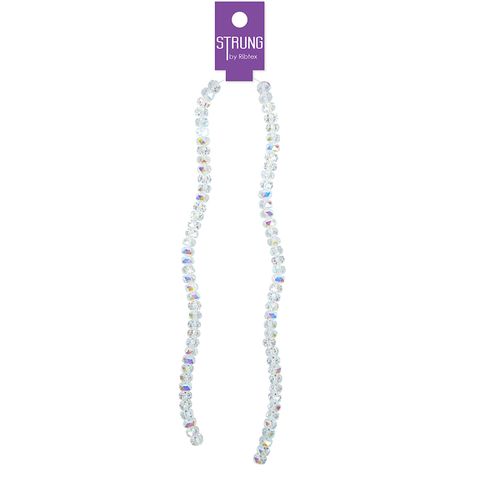 STRUNG GLASS RNDLE FCT BEAD DBL STRND