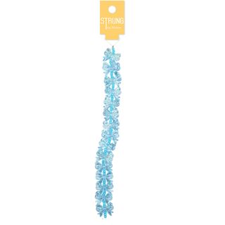 STRUNG MINI BOW SEED BEAD BLUE 15PC