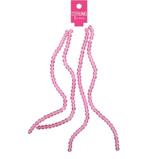 STRUNG GLASS RND BEADS LT PNK 6MM 140PC