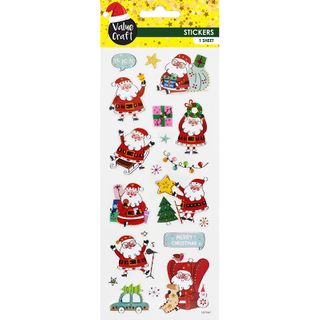 XMAS GLITTER STICKERS SKETCH SANTA 1SH