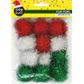 XMAS POM POMS TINSEL LARGE 12PCS