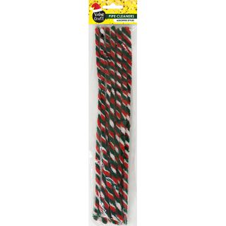 XMAS PIPE CLEANERS CANDY TWIST 10PC