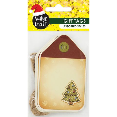 XMAS TRADITIONAL LARGE GIFT TAGS 8PCS