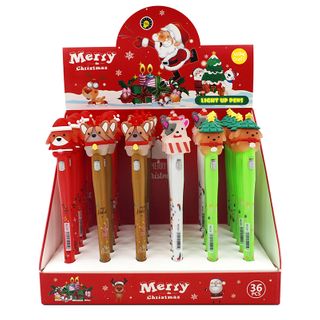 XMAS LIGHT UP DOG PENS ASSORTED 36PCS