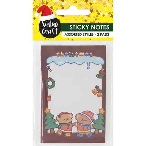 XMAS NOVELTY STICKY NOTES 2PCS