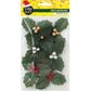 XMAS MINI HOLLY LEAVES MULTI 9PCS