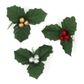 XMAS MINI HOLLY LEAVES MULTI 9PCS