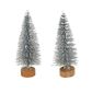 XMAS MINI SILVER GLITTER TREES 4PCS