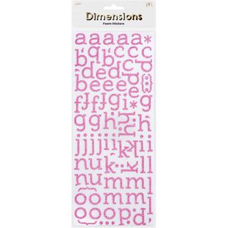 ALPHA NUMERICAL FOAM PINK GLITTER