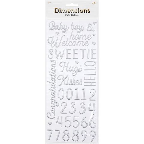 PUFFY PHRASES BABY BOY STICKERS