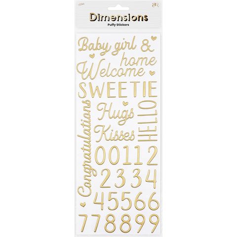 PUFFY PHRASES BABY GIRL STICKERS