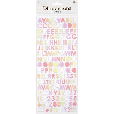 DIMENSIONS  MINI FOAM ALPHA STICKERS