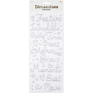 DIMENSIONS  PUFFY PHRASE PARTY STICKERS