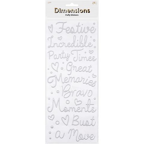 DIMENSIONS  PUFFY PHRASE PARTY STICKERS